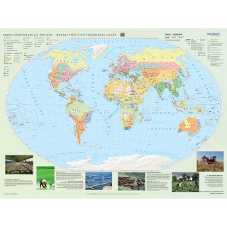 Mapa gospodarcza świata - rolnictwo i użytkowanie gleby (2021) - mapa ścienna