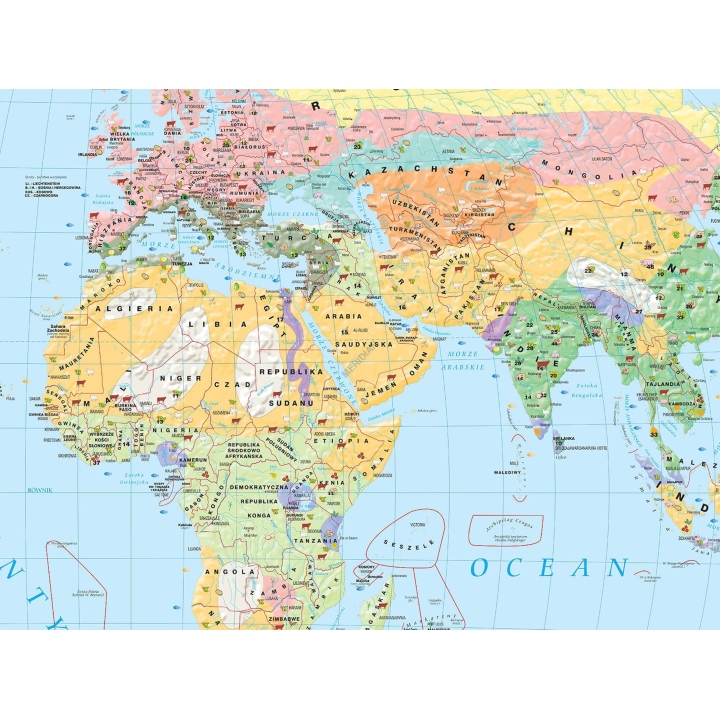 Mapa gospodarcza świata - rolnictwo i użytkowanie gleby (2021) - mapa ścienna