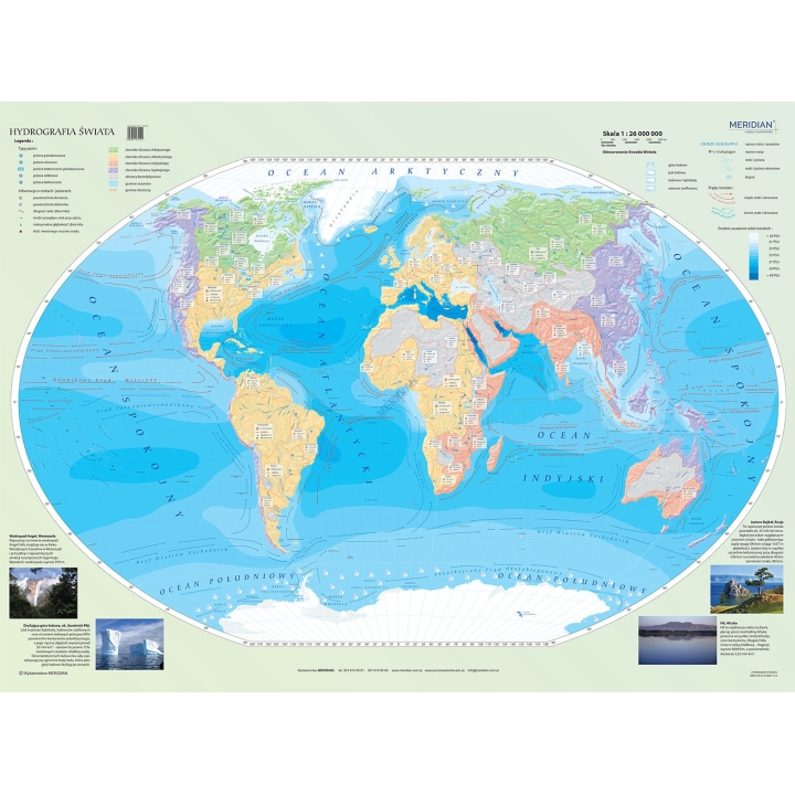 Hydrografia świata - mapa ścienna