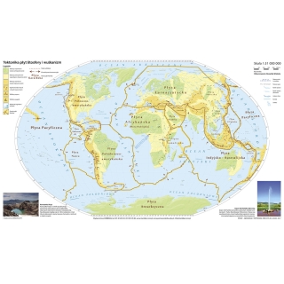 Świat - geologia i tektonika - mapa ścienna