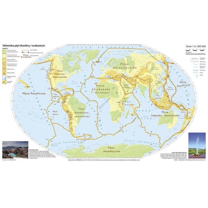 Świat - geologia i tektonika - mapa ścienna