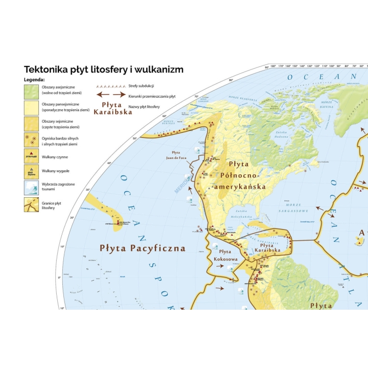 Świat - geologia i tektonika - mapa ścienna