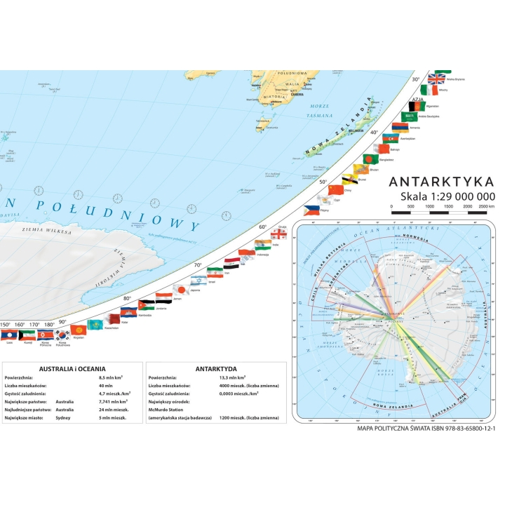 Mapa polityczna świata - mapa ścienna