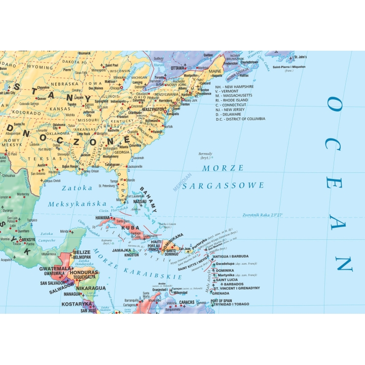 Mapa polityczna świata - mapa ścienna