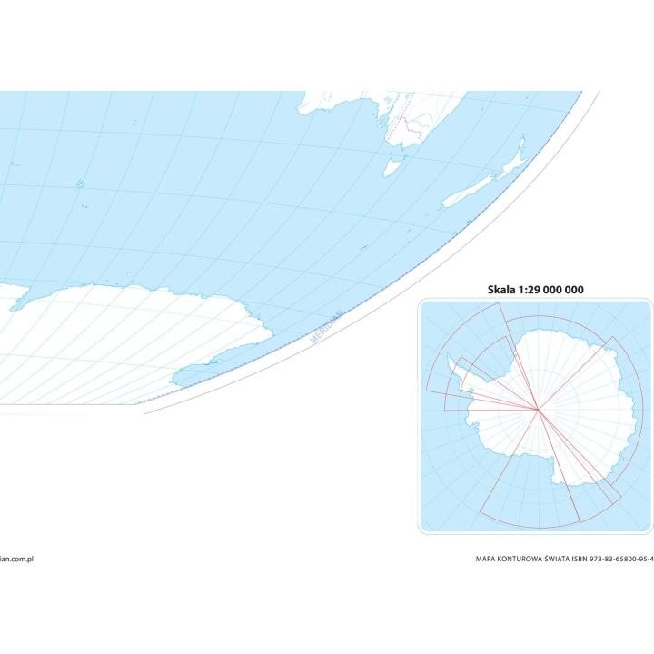 Mapa konturowa świata - ścienna mapa ćwiczeniowa