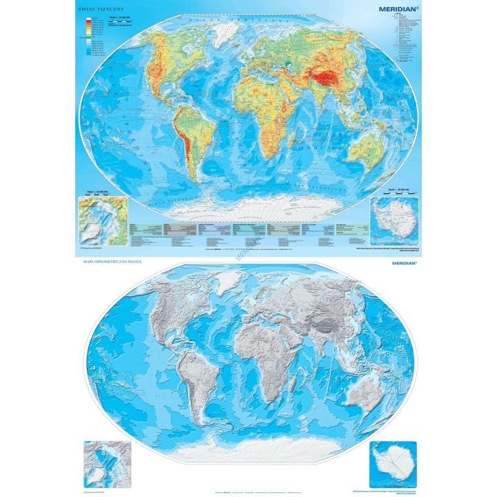 DUO Świat fizyczny z elementami ekologii/hipsometryczny ćwiczeniowy - dwustronna mapa ścienna