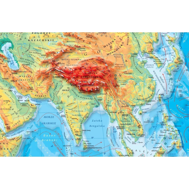 DUO Świat fizyczny z elementami ekologii/hipsometryczny ćwiczeniowy - dwustronna mapa ścienna