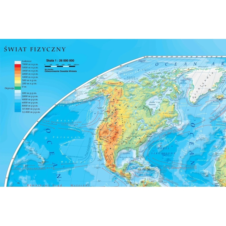 DUO Świat fizyczny z elementami ekologii/hipsometryczny ćwiczeniowy - dwustronna mapa ścienna