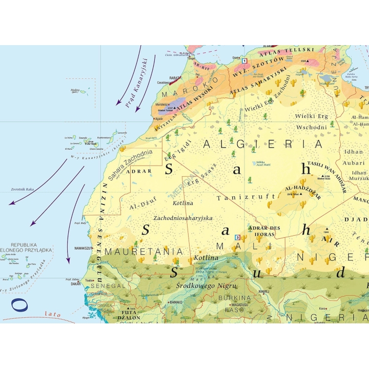 Afryka - mapa krajobrazowa