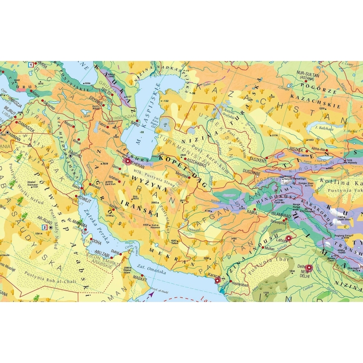 Mapa krajobrazowa Azji - mapa ścienna
