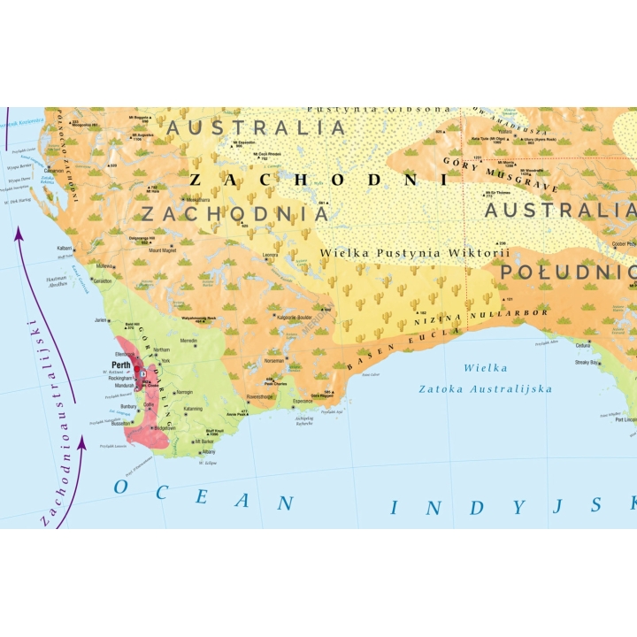 Mapa krajobrazowa Australii - mapa ścienna