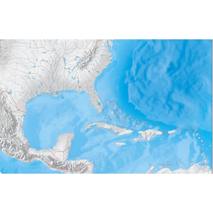 Mapa konturowa Ameryki Północnej i Środkowej - ścienna mapa ćwiczeniowa