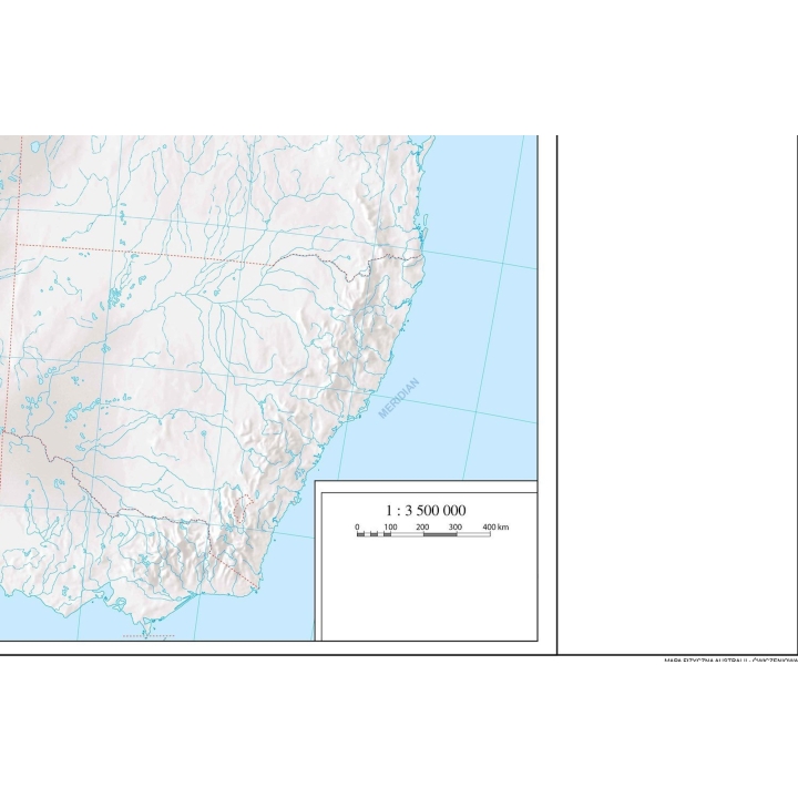 Mapa konturowa Australii - ścienna mapa ćwiczeniowa