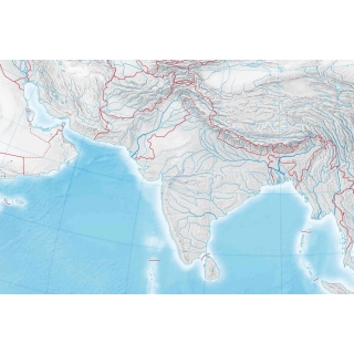 Mapa konturowa Azji - ścienna mapa ćwiczeniowa