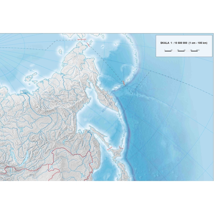 Mapa konturowa Azji - ścienna mapa ćwiczeniowa