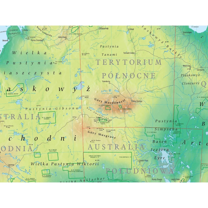 Australia - ścienna mapa fizyczna