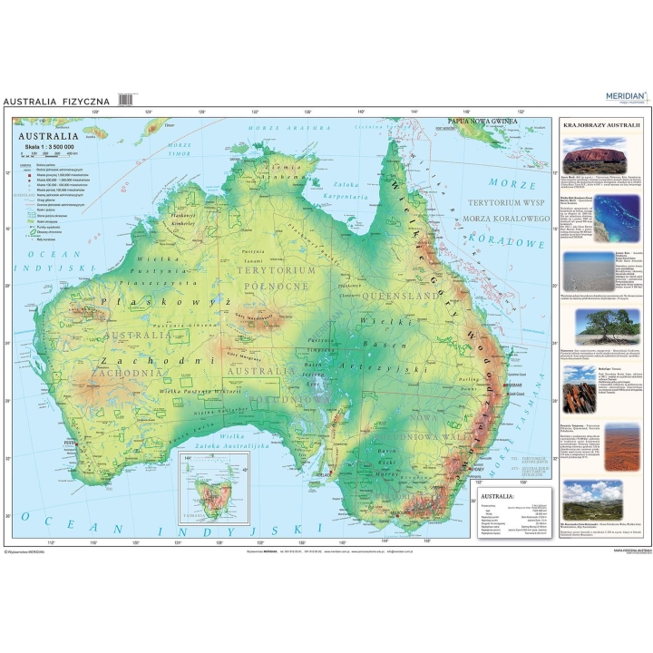 Australia - ścienna mapa fizyczna