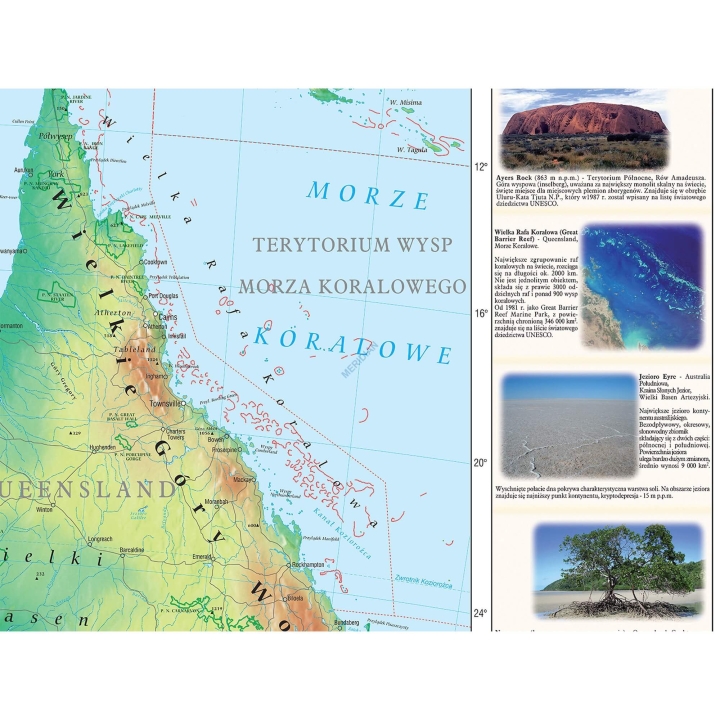 Australia - ścienna mapa fizyczna