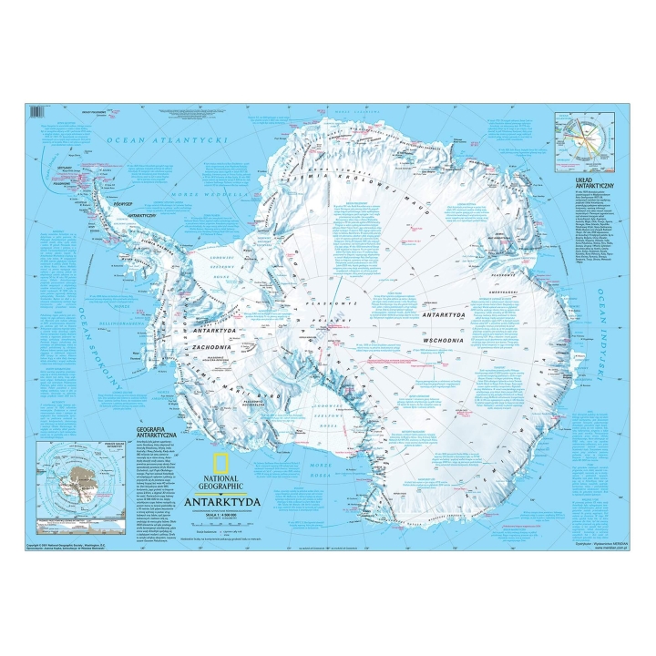 Antarktyda - ścienna mapa fizyczna