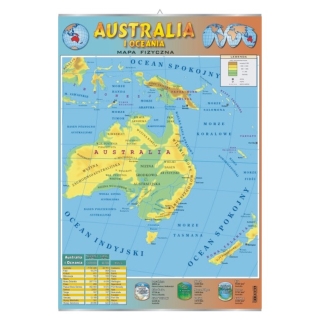 Plansza - Australia - mapa fizyczna