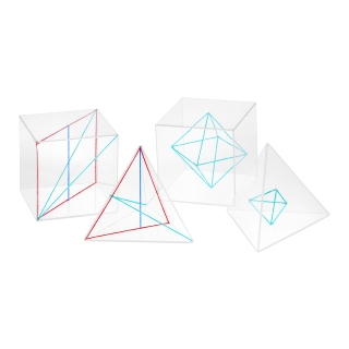 Wielościany foremne -  zestaw 4 brył | Pomoce dydaktyczne matematyka
