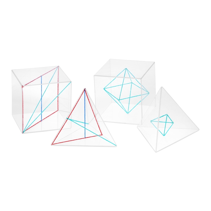 Wielościany foremne -  zestaw 4 brył | Pomoce dydaktyczne matematyka