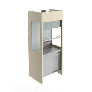 Dygestorium demonstracyjne przeszklone z wentylatorem do pracowni chemicznej