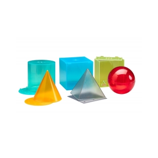 Bryły kolorowe przezroczyste, 6 szt. | Pomoce dydaktyczne do pracowni matematycznej