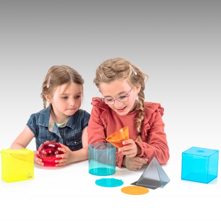 Bryły kolorowe przezroczyste, 6 szt. | Pomoce dydaktyczne do pracowni matematycznej