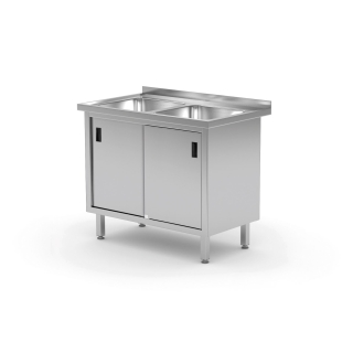 Stół szafka z dwoma zlewami, drzwi suwane