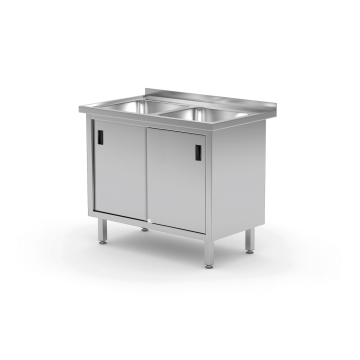 Stół szafka z dwoma zlewami, drzwi suwane