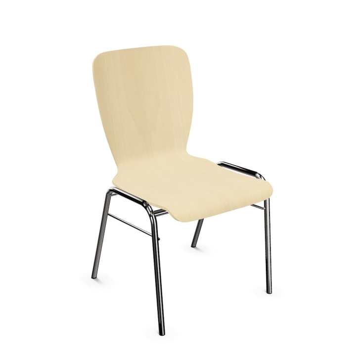 Krzesło Wing, solidna metalowa konstrukcja, siedzisko sklejka bukowa