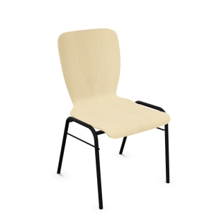 Krzesło Wing, solidna metalowa konstrukcja, siedzisko sklejka bukowa