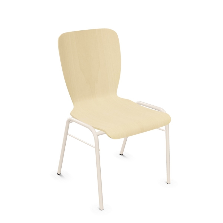 Krzesło Wing, solidna metalowa konstrukcja, siedzisko sklejka bukowa