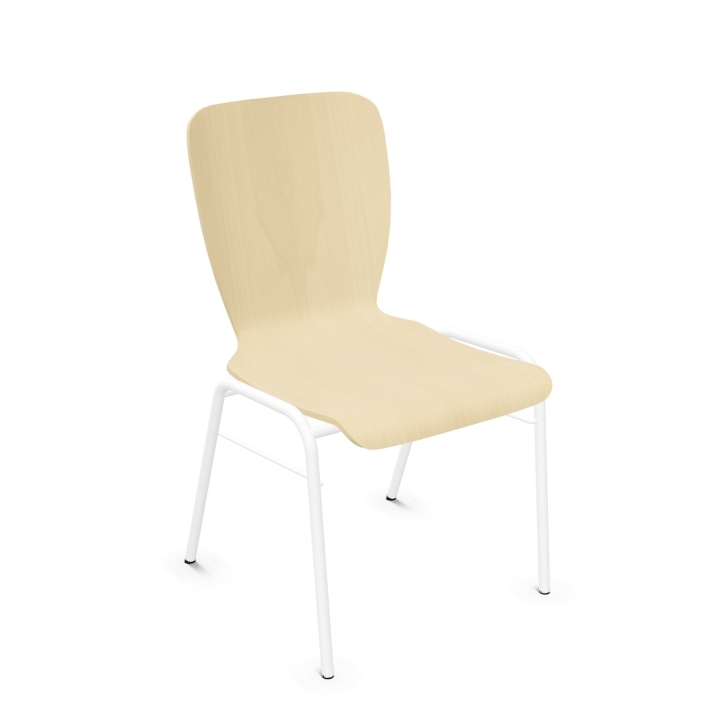 Krzesło Wing, solidna metalowa konstrukcja, siedzisko sklejka bukowa