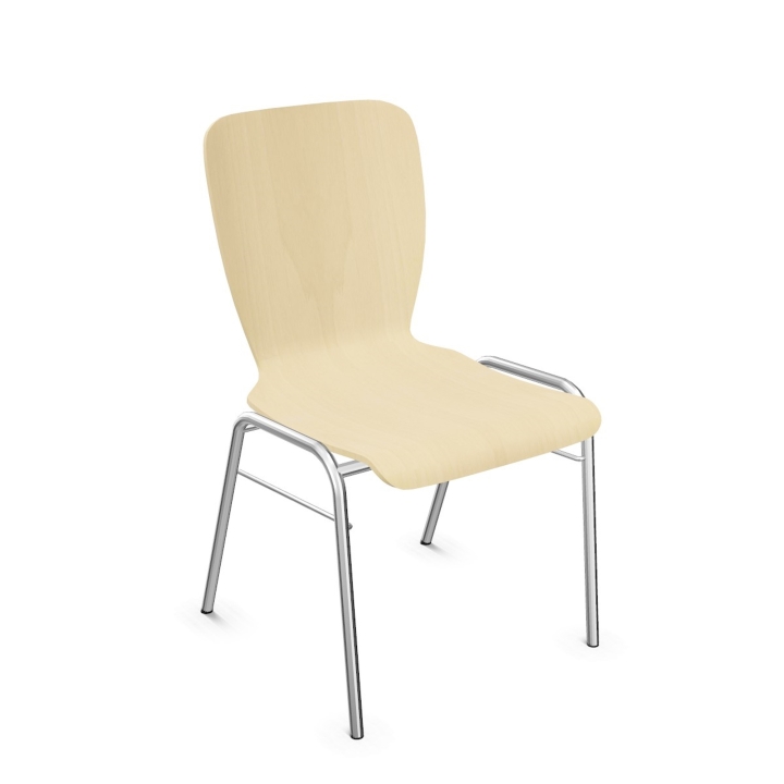 Krzesło Wing, solidna metalowa konstrukcja, siedzisko sklejka bukowa