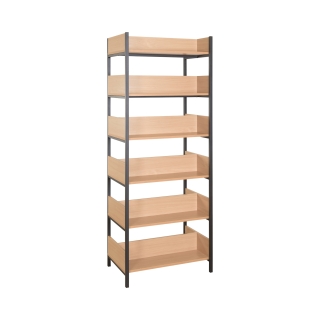 Regał biblioteczny dwustronny 6PD | metalowa konstrukcja