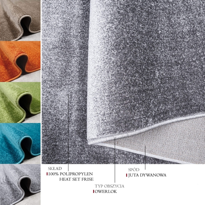 Dywan jednokolorowy okrągły Certyfikat "BEZPIECZNY DLA DZIECKA"