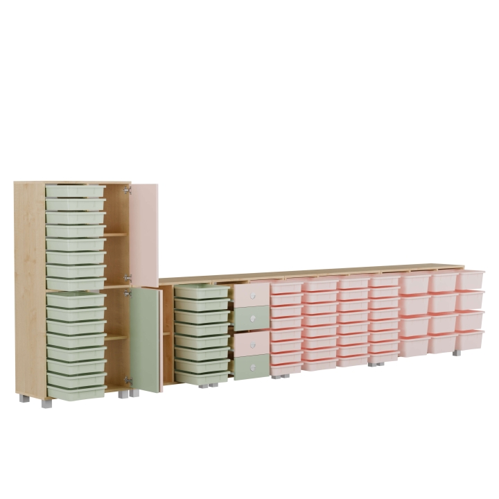 Zestaw regałów z pojemnikami EDU-BOX EB1 | Darmowa dostawa dla szkół i placówek oświatowych