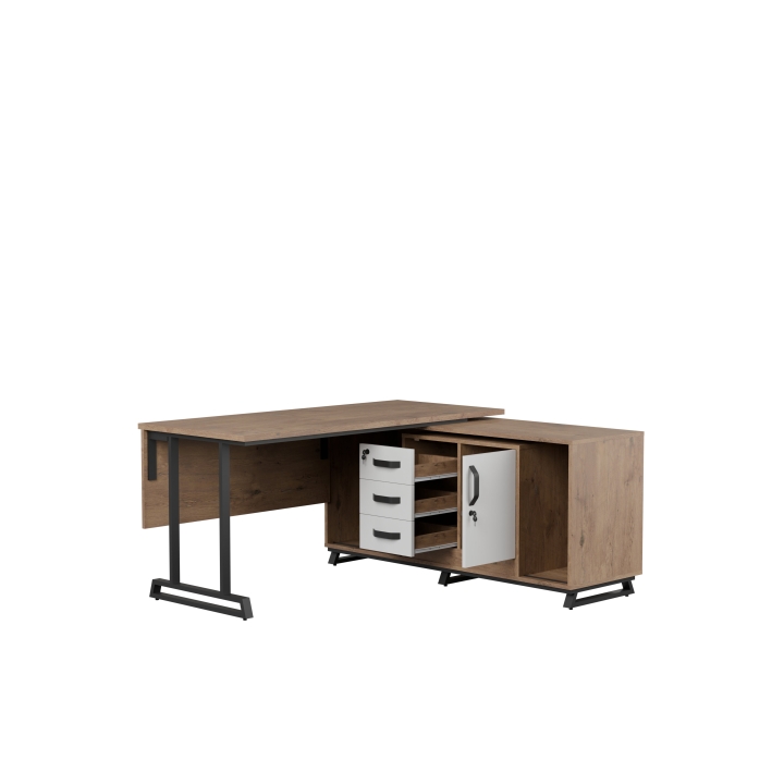 Biurko na stalowej podstawie Office BOF12 | Darmowa dostawa dla szkół i placówek oświatowych